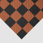 Zwart & Oranje Geruit Vierkant Buffalo Plaid Tissuepapier (Detail)