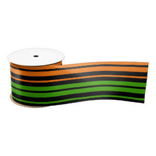 Zwart Oranje Groen Verticaal Strepen Design   Lint