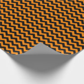 Zwart-Oranje natriumChevron Cadeaupapier (Hoek)