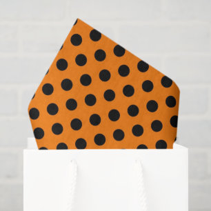 zwart oranje polka stippenpatroon tissuepapier