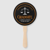 Zwart Oranje Recht School Custom Graduation Party Handwaaier (Voorkant)