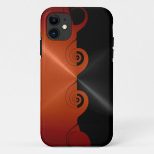 Zwart Oranje Roestvrij metalen patroon 4 iPhone 11 Hoesje