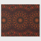 Zwart Oranje rood Kaleidoscopisch design Cadeaupapier (Vlak)