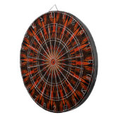 Zwart Oranje rood Kaleidoscopisch design Dartbord (Voorkant Rechts)