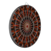 Zwart Oranje rood Kaleidoscopisch design Dartbord (Voorkant Links)
