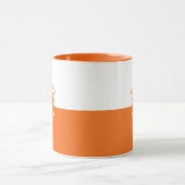 Zwart-oranje split-screen monogram mok (Midden)