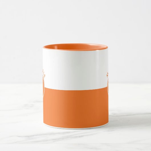 Zwart-oranje split-screen monogram mok (Midden)