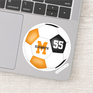 zwart oranje team kleuren jongens voetbal sticker