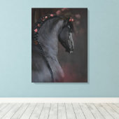 Zwart paard - gewikkeld canvas (Insitu (Houten vloer))