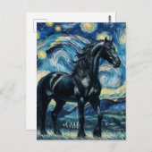 Zwart Paard Van Gogh Briefkaart (Voorkant / Achterkant)
