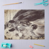 Zwart Paard Waterverf Decoupage Tissue Papier (Craft)