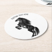 Zwart Paardenpapier Onderzetter met aangepaste tek (Gebogen)