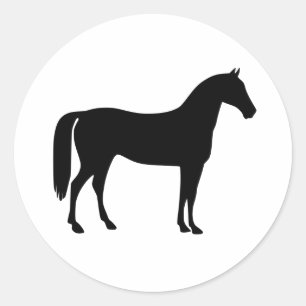 Zwart Paardensilhouet op Witte stickers