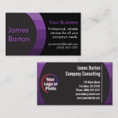 Zwart Paars eenvoudige gradiënt Modern Professiona Visitekaartje (Voorkant / Achterkant)