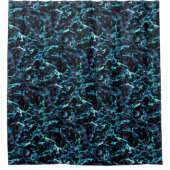 Zwart Paars en schokkend elektrisch Aqua Blue Douchegordijn (Voorkant)