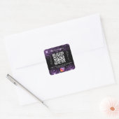Zwart paars glitter zakenman code instagram vierkante sticker (Envelop)