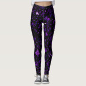 Zwart Paars Leggings (Voorkant)