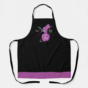 Zwart-Paars Nail Pools gepersonaliseerd Apron Schort