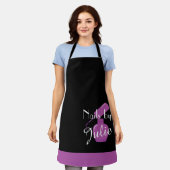 Zwart-Paars Nail Pools gepersonaliseerd Apron Schort (Gedragen)