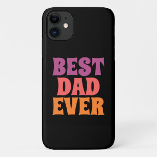 zwart & paars retro beste papa ooit tekst iPhone 11 hoesje