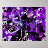 Zwart, Paars, roze en wit ontwerp - Poster (Voorkant)