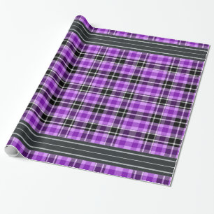 Zwart-Paars - Tartan Cadeaupapier