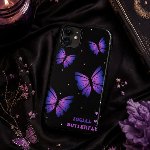 Zwart paars vlinder telefoonhoesje iPhone 11 hoesje