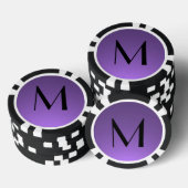 Zwart paarse aangepaste monogram poker chips (Opstapeling)