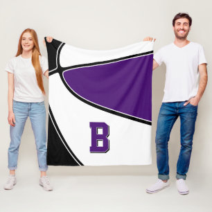 Zwart paarse basketbalteam kleurt jongens meisjes fleece deken