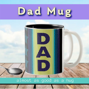 Zwart Paarse Blauw Groen Rad Papa Vaderdag Tweekleurige Koffiemok