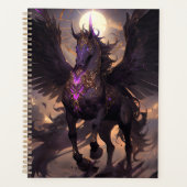 Zwart Paarse Eenhoorn Fantasy Art Planner (Voorkant)