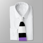 Zwart, Paarse en witte strepen Stropdas (Gebonden)