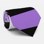 Zwart, Paarse en witte strepen Stropdas (Opgerold)