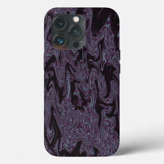 Zwart & Paarse golving Case-Mate iPhone Case (Achterkant)