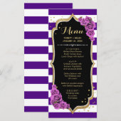 Zwart Paarse Gouden Menu Kaart (Voorkant / Achterkant)