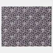 Zwart Paarse luipaard Fleece Deken (Voorkant (Horizontaal))