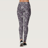 Zwart Paarse luipaard Leggings (Achterkant)