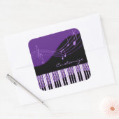 Zwart & Paarse Muzikale Melodie Stickers (Envelop)
