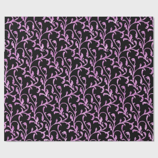 Zwart & Paarse Patroon Spooky Halloween Vibe Cadeaupapier (Vlak)