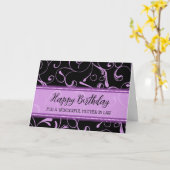 Zwart Paarse Swirls Moeder in Wet Verjaardag Kaart (Gele Bloem)