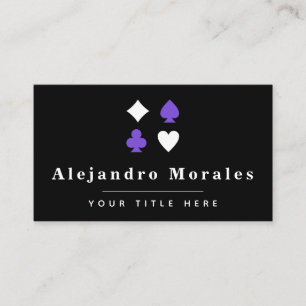 Zwart-Paarse themakaart Game Casino Cool Visitekaartje