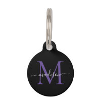 Zwart Paarse Violette Monogram Vrouwelijke Script