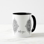  Zwart Paisley Mandala Mok (Voorkant rechts)