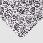 Zwart  Paisley over witte achtergrond Tissuepapier (Detail)