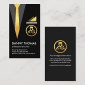 Zwart pak Goud Stropdas Driver Visitekaartje (Voorkant / Achterkant)