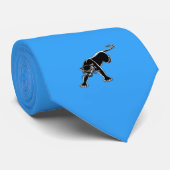 Zwart panter op blauw achtergrondStropdas Stropdas (Opgerold)