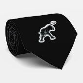 Zwart panter op zwarte achtergrond stropdas (Opgerold)