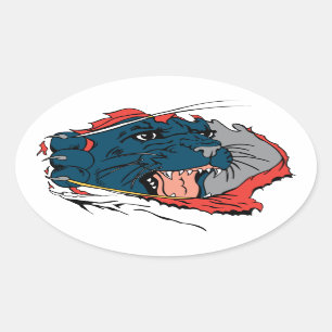 Zwart panterriem ovale sticker