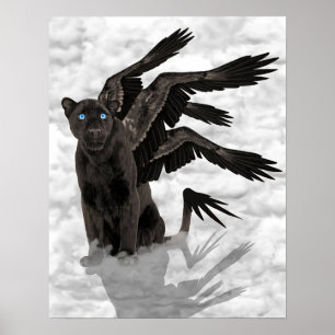 Zwart pantherapparaat afdrukken poster