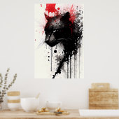 Zwart pantherportret poster (Keuken)